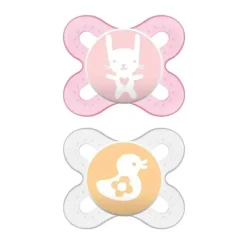 Mam 2 pacotes de chupeta para recém-nascidos macios - rosa/transparente Fashion