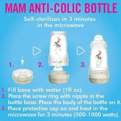 Mam - 2Pk adeiras Anti Cólicas 9Oz, Brancas Hot
