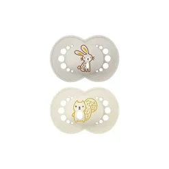 Mam chupeta fosca original para bebê 2 pacotes cinza e bege 6-16M Discount