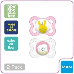 Mam Mini Air chupeta e estojo de esterilização para pele sensível, 2 unidades Discount