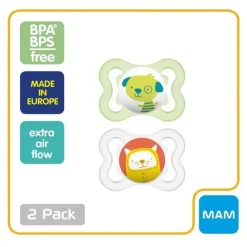 Mam Mini Chupeta de Ar 0-6M, Pacote com 2, Verde Outlet