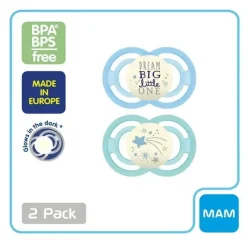 Mam 2-Pack 6+ Meses Perfect Night Chupeta - Azul Hot