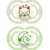 Mam 2-Pack 6+ Meses Perfect Night Chupeta - Amarelo/Verde Clearance