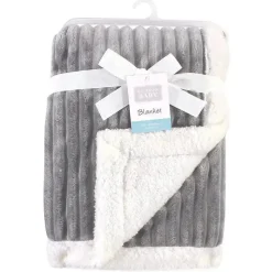 Baby Vision Manta de veludo cotelê com forro e acabamento em sherpa, cinza Clearance