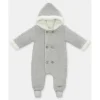 Martin Aranda - Baby Boy Sweater Knit Lined Pramsuit With Removable Feet Glace, Light Blue Sale