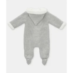 Martin Aranda - Baby Boy Sweater Knit Lined Pramsuit With Removable Feet Glace, Light Blue Sale