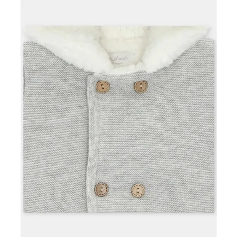 martin_aranda__baby_boy_s_SKU7nbNSXT7_2.webp Martin Aranda - Baby Boy Sweater Knit Lined Pramsuit With Removable Feet Glace, Light Blue Sale