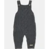 Martin Aranda - Baby Boy Separate Knit Short Overall Moutard, Light Grey Fashion