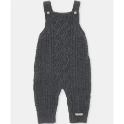 Martin Aranda - Baby Boy Separate Knit Short Overall Moutard, Light Grey Fashion