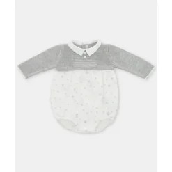 Martin Aranda - Baby Short Knit Romper & Glace, Light Grey Hot