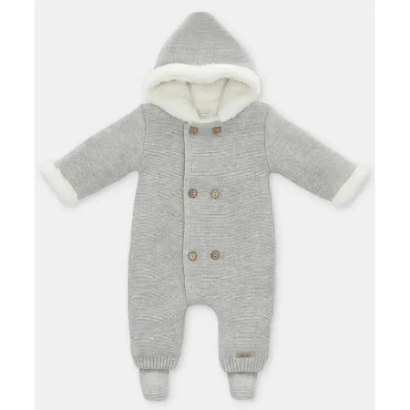 martin_aranda__baby_sweat_SKUl0PoWnA0_0.webp Martin Aranda - Baby Sweater Knit Lined Pramsuit With Removable Feet Glace, Light Grey Sale