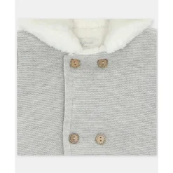 Martin Aranda - Baby Sweater Knit Lined Pramsuit With Removable Feet Glace, Light Grey Sale