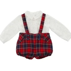 Martin Aranda - Conjunto Camisa e Bloomer Woven Boy Natale, Vermelho/Branco Sale
