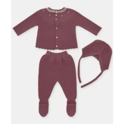 Martin Aranda - Take Me Home Set Sweater, Leggings & Bonnet Plum, Light Pink Outlet
