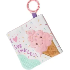 Mary Meyer - Brinquedo mordedor Sweet Soothie Crinkle com papel para bebê e Squeaker, sorvete granulado New