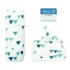 Mary Meyer - Conjunto Lulujo Hello World Hat &amp; Swaddle, triângulos marinhos Hot