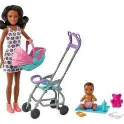 Fisher-Price Mattel - Barbie Playset com boneca babá, cabelo castanho encaracolado Online