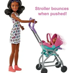 Fisher-Price Mattel - Barbie Playset com boneca babá, cabelo castanho encaracolado Online