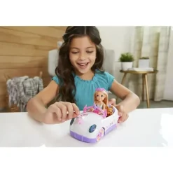 Mattel - boneca Barbie Club Chelsea e carro unicórnio Clearance