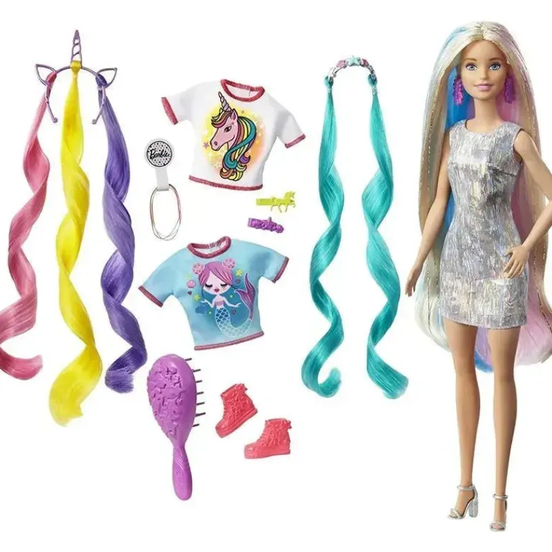 mattel__fantasia_barbie_c_SKU86BK6uSI_0.webp Fisher-Price Mattel - Fantasia Barbie Cabelo Loiro Longo Colorido com Sereia Fashion