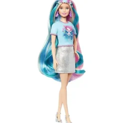 Fisher-Price Mattel - Fantasia Barbie Cabelo Loiro Longo Colorido com Sereia Fashion