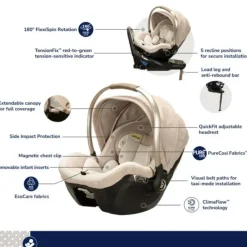 Maxi-Cosi - Cadeira de carro infantil giratória Peri 180° Kindred Collection, Natural Heritage Sale