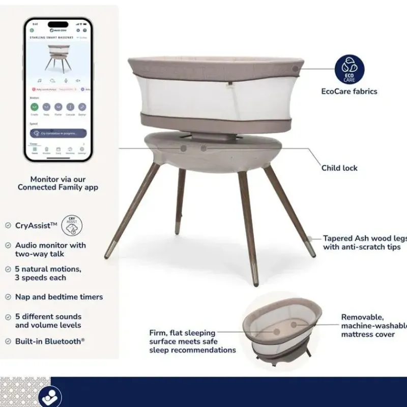maxicosi__starling_smart__SKUSdzQoTbG_1.webp Maxi-Cosi - Starling Smart Bassinet Coleção Kindred, Patrimônio Natural Best