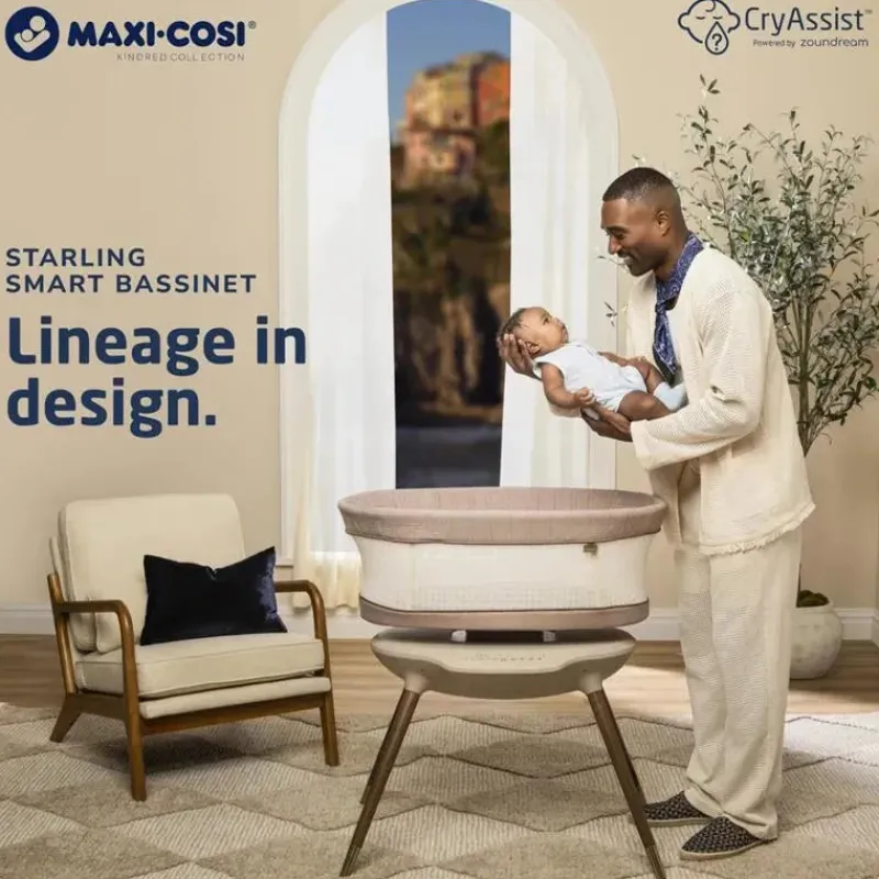 maxicosi__starling_smart__SKUzhXSfJ0N_3.webp Maxi-Cosi - Starling Smart Bassinet Coleção Kindred, Onyx Heritage New