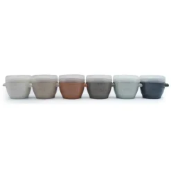 Melii - 6 recipientes de armazenamento de comida para bebês Snap & Go com tampa, tons de terra, 2 onças Sale