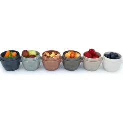 Melii - 6 recipientes de armazenamento de comida para bebês Snap &amp; Go com tampa, tons de terra, 2 onças Sale