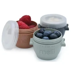 Melii - 6 recipientes de armazenamento de comida para bebês Snap &amp; Go com tampa, tons de terra, 2 onças Sale