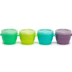 Melii - 4 recipientes de armazenamento de comida para bebês Snap & Go com tampa, 4 onças Sale