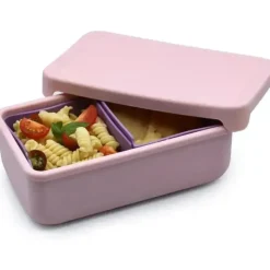 Melii - Caixa Bento 100% Silicone com Divisórias Removíveis, 2 Compartimentos, Rosa Roxo Sale