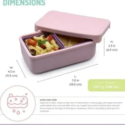 Melii - Caixa Bento 100% Silicone com Divisórias Removíveis, 2 Compartimentos, Rosa Roxo Sale