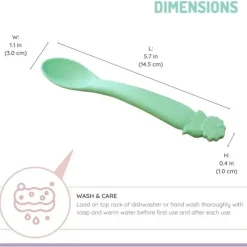Melii - colheres 100% silicone, alimentação para bebês e crianças pequenas, sem BPA, conjunto de 4 peças, tubarão, dinossauro, buldogue e urso Online