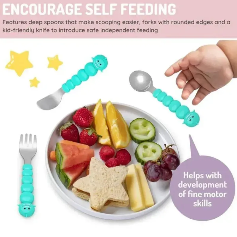 melii__conjunto_de_garfo__SKUTbDqgZaG_1.webp Melii - conjunto de garfo e faca para alimentação de crianças e crianças 6 unidades, urso e tubarão Sale