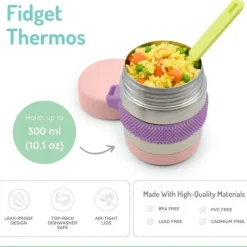Melii - Jarra para alimentos de aço inoxidável, 10,1 onças, parede dupla, isolada a vácuo, rosa, roxo, cinza Online