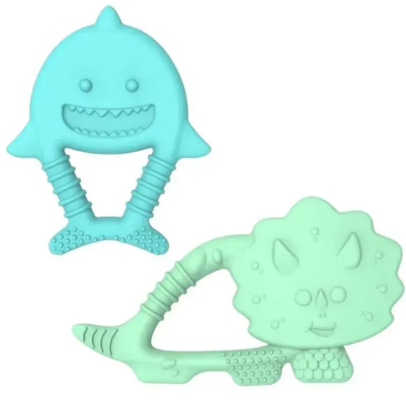 melii__mordedores_para_be_SKU0qBNYsne_0.webp Melii - Mordedores para bebês, 100% silicone de qualidade alimentar, múltiplas texturas, sem BPA, dinossauro e tubarão Fashion