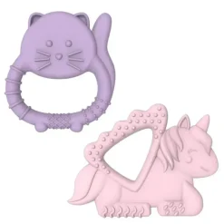 Melii - Mordedores para bebês, 100% silicone de qualidade alimentar, múltiplas texturas, sem BPA, unicórnio e gato Best