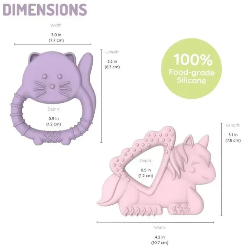 melii__mordedores_para_be_SKUGQ4GteKZ_2.webp Melii - Mordedores para bebês, 100% silicone de qualidade alimentar, múltiplas texturas, sem BPA, unicórnio e gato Best