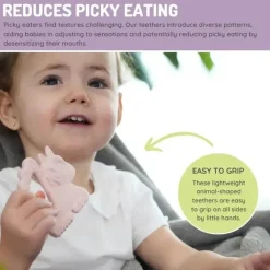Melii - Mordedores para bebês, 100% silicone de qualidade alimentar, múltiplas texturas, sem BPA, unicórnio e gato Best