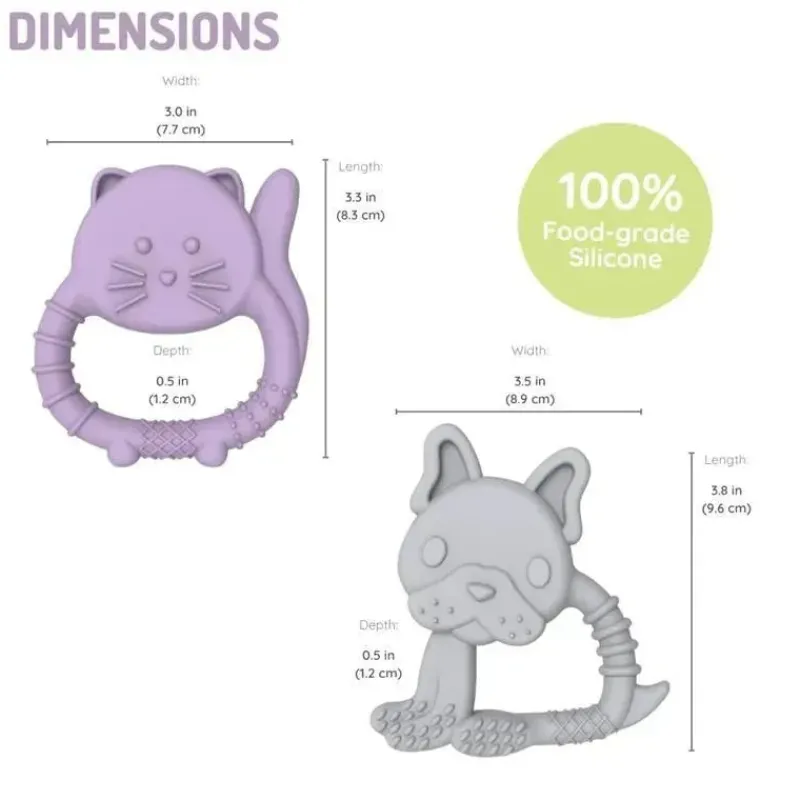 melii__mordedores_para_be_SKUcRY0RQfI_1.webp Melii - mordedores para bebês, 100% silicone de qualidade alimentar, múltiplas texturas, sem BPA, Bulldog e Cat Online