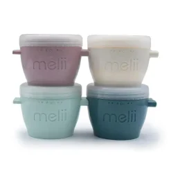 Melii - 4Pk Snap & Go Recipientes para armazenamento de alimentos para bebês, 4 Oz Hot