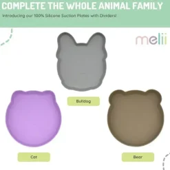 Melii - Placa de sucção dividida 100% silicone com divisórias removíveis, Bulldog Sale