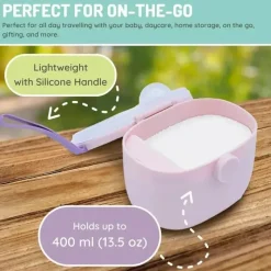 Melii - Recipiente de armazenamento de fórmulas para bebês com colher integrada, capacidade de 400ml / 13,5 onças, rosa Outlet