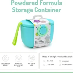 Melii - Recipiente de armazenamento de fórmulas para bebês com colher integrada, capacidade de 400ml / 13,5 onças, azul Online