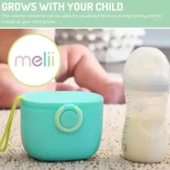 Melii - Recipiente de armazenamento de fórmulas para bebês com colher integrada, capacidade de 400ml / 13,5 onças, azul Online