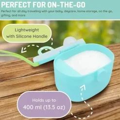 Melii - Recipiente de armazenamento de fórmulas para bebês com colher integrada, capacidade de 400ml / 13,5 onças, azul Online