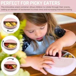 Melii - recipiente giratório para lanches com 3 compartimentos, rosa Sale