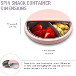 Melii - recipiente giratório para lanches com 3 compartimentos, rosa Sale